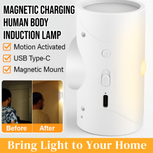 Magnetic Charging LED Night Light with Motion Sensor Human Body Induction Lamp Gradient Ambient Light for Staircase Hallway Courtyard