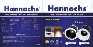 LAMPU SPOTLIGHT LED HANNOCHS WALL WASHER SPOTLIGHT 12W 12 W 12WATT 12 WATT HANNOCHS DOWNLIGHT LED SPOT BODY HITAM/PUTIH WARMWHITE KUNING