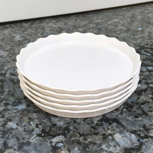 Bộ 5 đĩa lót chậu hoa đường kính 15cm màu trắng