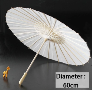 DIY Payung Lukis Kertas Putih Diameter 30cm 40cm 60cm Motif Kartun untuk mewarnai