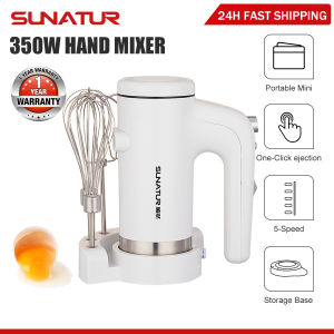 SUNATUR 350W Immersion Blender Compact Hand Mixer 304 Stainless Steel Whisks Egg Beater Kitchen Baking Tools HM-AC510
