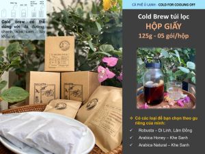 Coldbrew túi lọc HỘP GIẤY 125g (05gói/hộp) - Phù hợp làm quà tặng
