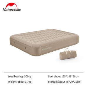Naturehike Gamping Inflatable Bed 28cm Thickened Air Mattress Silent Peach Skin Velvet +TPU Fabric 195*145*28cm Double Bed Portable 3.7kg Sleeping Pad Camping Mat NH21FCD08