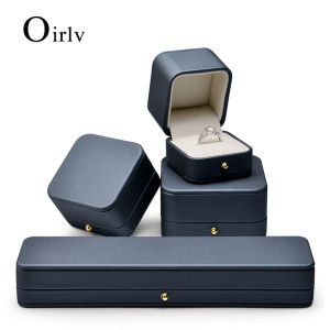 Oirlv Hộp đựng nhẫn bằng thép-xanh tuyệt đẹp Hộp quà tặng cho đám cưới Hộp đựng đồ trang sức cầu hôn H069