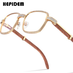 HEPIDEM Alloy Glasses Frame Men 2025 New Famous Brand Design Retro Vintage Square Eyeglasses Women High Quality Metal Spectacles Optical Eyewear 50258