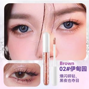 LAMEILA Shining Liquid Eyeshadow Starlight Bling Glitter Shimmer Highlighter 2in1 Brightening Gloss Crystal Korea Make Up Eyeshadow Cair Riasan Nude Makeup Wajah Riasan Mata Profesional Riasan Mata dan Pipi Alami (Riasan Mata Eyeshadow Cair)