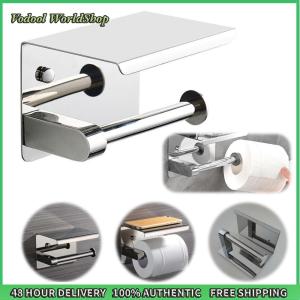 Simple Installation Stainless Steel Toilet Paper Holder Wall Mount Punch-Free Bathroom Accessories Stylish Silver