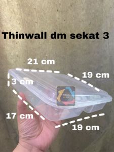 THINWALL SEKAT 3/KOTAK MAKAN SEKAT 3 MEREK DM 1 PAK ISI 25 SET MURAH