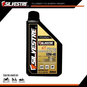 SILVESTRE Engine Oil 10W-40 (Fully Synthetic Motorcycle Engine Oil) API SL JASO MA2 1 Liter or 800ml Bottle