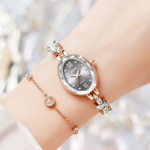 Highly stylish and simple fashion womens watch elegant and luxurious diamond-embellished sporty waterproof oval-shaped womens wristwatch