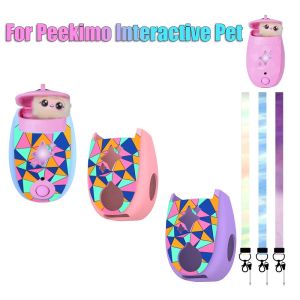 MYTHIS Silicone Protective Case with Lanyard Shockproof Cover Shell Anti-Scratch Skin Sleeve for Peekimo Interactive Pet Game Console Game Accessories