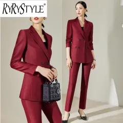 Women New pant suit set blazer jacket & pants trouser 2 pieces set