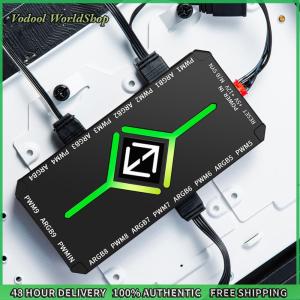 Vodool RGB Fan Hub Adapter 1 to 9 with PWM and Remote for PC Cooling System Enhancement