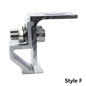 PERPE 1Pcs Silver Solar Panel Clamp Anodized Aluminum Alloy Photovoltaic Fixing Clip Stainless Steel Bolts Standing Seam Clamp for Metal Roof House RV Boat