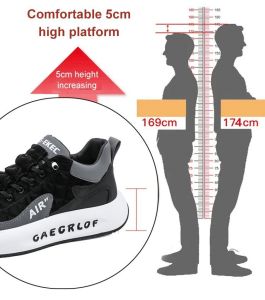 GiiMall Italian mens invisible height-increasing shoes Casual sneakers for men