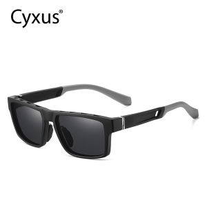 Cyxus Polarized Sunglasses For Men Casual Shades Sports Cycling Sunglasses with Ventilation Holes Square Frame Colorful Lens Sun Glasses 1072