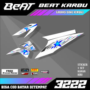 Striping stiker lis decal Beat Karbu 2008 2009 2010 2011 2012 bintang star semi fullbody m3222