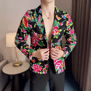 Cozy Up 东北大花西装 2025 Mens Northeast Large Flower Single-breasted Suits  chinese new year clothes