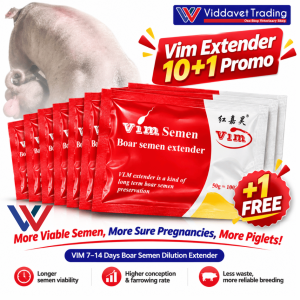 10 pcs +1 pc Free Red VIM Boar Semen Extender Ultra Long term 7 to 14 days for pig artificial insemination 50 grams