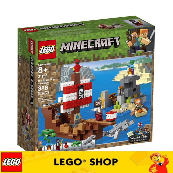 100 ORIGINAL LEGO Minecraft Pirate Ship Adventure 21152 Building Block Set 386 pieces Genuine GuaranteeEducational toys High end toys Genuine Lego Lazada PH