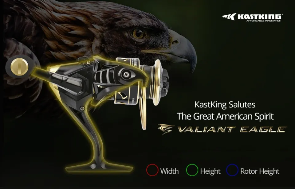 KastKing Valiant Eagle Spinning Reel - 6.2:1 High-Speed Gear Ratio,  Freshwater and Saltwater Fishing Reel, Faster Line Retrieve, Braid Ready  Spool