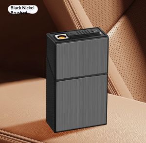 Transparent Rechargeable Lighter 2in1 Cigarette Case Windproof Flip Top Moistureproof Mens Stylish Cigarette Lighter