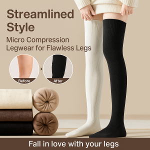 Womens Micro-compression Calf Socks Warm Knee Protectors Prevent Varicose Veins Thickened Wool Thermal Socks