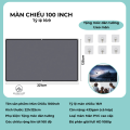 Màn chiếu treo tường 4K - 100inch chất liệu PVC cao cấp tỷ lệ 16:9, dùng cho máy chiếu, loại dày dặn, độ tương phản cao - DCP25. 