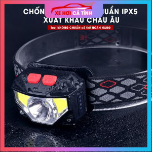 Đèn Pin LED đội đầu siêu sáng cảm biến bằng tay chống thấm nước đèn đeo trán cảm ứng 3 chế độ kèm sạc Micro USB