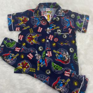 New!!! Marvel ชุดนอนเด็ก ลายมาเวล ฮีโร่รวม สไปเดอร์แมน ฮัก กัปตันอเมริกา ไอรอนแมน ลิขสิทธิ์แท้ ผ้าคอตตอน100% ไม่ยืด แขนสั้น-ขายาว แขนยาว-ขายาว
