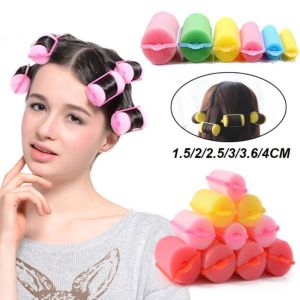 RD5BA7 6-14pcs Barber Hair Styling Tools Hair Salon DIY Curls Sponge Foam Cushion Hair Rollers Hairdressing Kit Hair Curlers