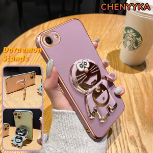CHENYYKA Casing Ponsel untuk untuk OPPO A37 A37F A83 A71 A71K A39 A57 A57T A53 A53s A33 A32 A11s Case sarung HP desain baru pola Doraemon lucu kartun Cases pola lapisan tipis melindungi Kesing tahan Casing Stands Softcase