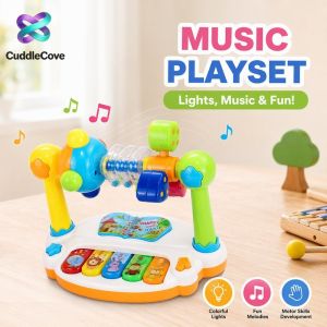 Kids Musical Keyboard Piano Drum Toy With Lights Sounds Early Learning Educational Toy For Toddlers Infant Kids