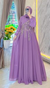 SIGAWA-(COD) Gamis Wanita Murah Terlaris Free Kerudung Model Baru 2022 Bahan Ceruty Babydoll Grade A