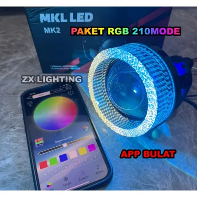 PROMO MERDEKA... Paket Bundling Biled Mkl LED MK2 Blue Lens 25inc Lampu Projector mini