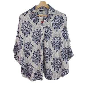 Atasan Kemeja Wanita V-Neck JUMBO RAYON ETNIK LD 130 CM SUPER BIG SIZE XXXXXL 5XL 4653#