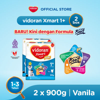 Vidoran Xmart 1+ Vanilla 900Gr Growth Formula Milk for Children 1-3 Years - 2 Boxes (Exp: 07.2027)