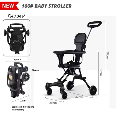 2 Way Foldable Baby Stroller 4 Wheels with Sunshade Kids Stroller Magic Stroller Trolley Budak 婴儿车