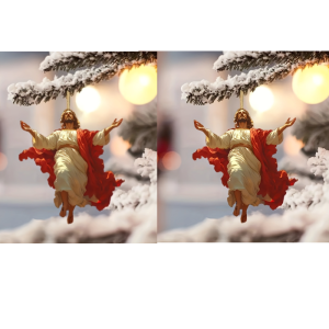 【Safe And Prosperous】2D Jesus Christ Acrylic Car Hanging Lucky Charm Talisman Jesus Interior Decoration Brings Good Luck And Fortune