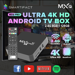 Smartifact MXQ Pro 4K Android 11.0 TV Box 5G for Non Smart TV Ultra HD Quad Core TV Box 2.4G Wifi 8GB+128GB Smart TV Box Connect To Wifi 4K Android + I8 Mini Keyboard 2.4GHz