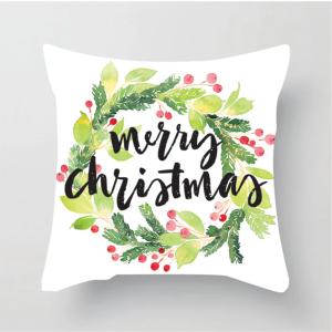 45x45cm Christmas Pillow Cover Cartoon Red Print Throw Pillowcase Christmas Home Party Decorations Cushion Cover