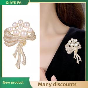 🔔🔔🔔QA Exquisite Pearl Bouquet Brooches For Women Girls Elegant Versatile Flower Pins Versatile Shiny Corsage Clothing Accessories Gifts