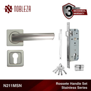 NOBLEZA Rosette Kunci Pisah Handle Gagang Pintu Black Matte Satin Black Nikel N211