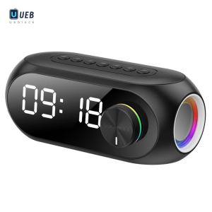 Ueblock✈ Wireless RGB BT Speaker with Alarm Clock Portable Stereo Sound Box 1200mAh Heavy Subwoofer BT Speaker for Party Outdoor Travel