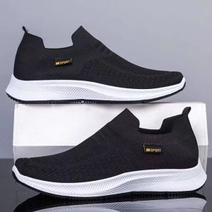 Fasion Mens Walking Shoes Black Slip on Sock Sneakers For men Jogging Lightweight Casual Mesh Lazy Loafers Shoes