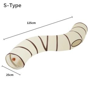 Cat Teaser Wand Toy Self Entertainment Maze Tunnel Collapsible Drill Channel Interactive Play Toy For Indoor Kitten Cat Pet