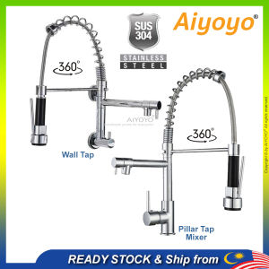 Stainless Steel 304 Kitchen Tap Sink Tap Kitchen Mixer Faucet Water Tap Pull Down Spring