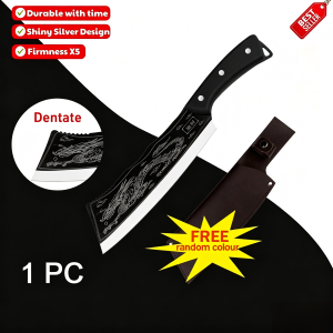 Knife Dragon Machete Hand-Forged Pisau Dapur Black Dragon Knife Bone-Chopping Knife Chef Knife