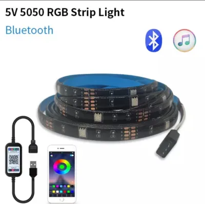 LAMPU LED STRIP RGB 5V USB 5050 IP44 BACKGROUD TV PCB HITAM 1M 2M 3M 4M 5M CPU PC MEJA WARNA WARNI