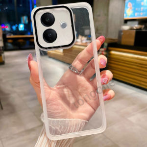 Transparent Case For Vivo V60 Lite 5G 4G 2025 Plating Phone Casing Soft TPU Silicone Flexible Clear View Shockproof Bumper Acrylic Camera Lens Protect Back Cover